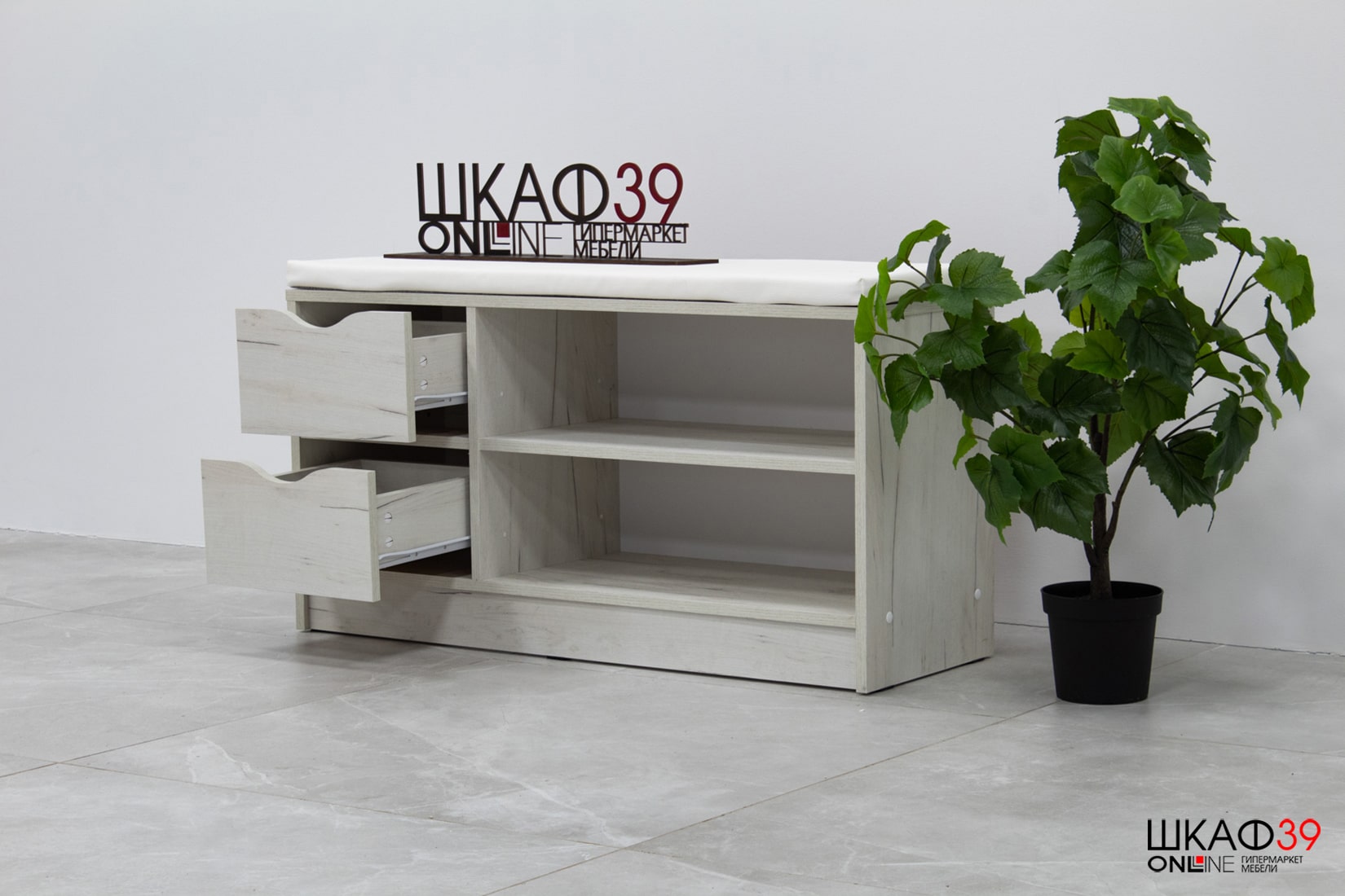 Ларедо-1/Лайт 10.82 Н Тумба Дуб Белый CRAFT/экокожа (Гранд Белый)