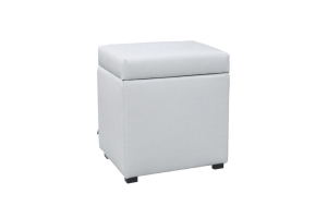 Банкетка квадратная, экокожа белый