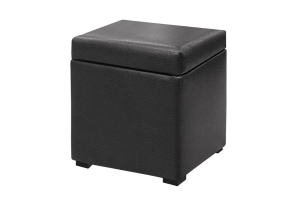 Банкетка квадратная, экокожа черный