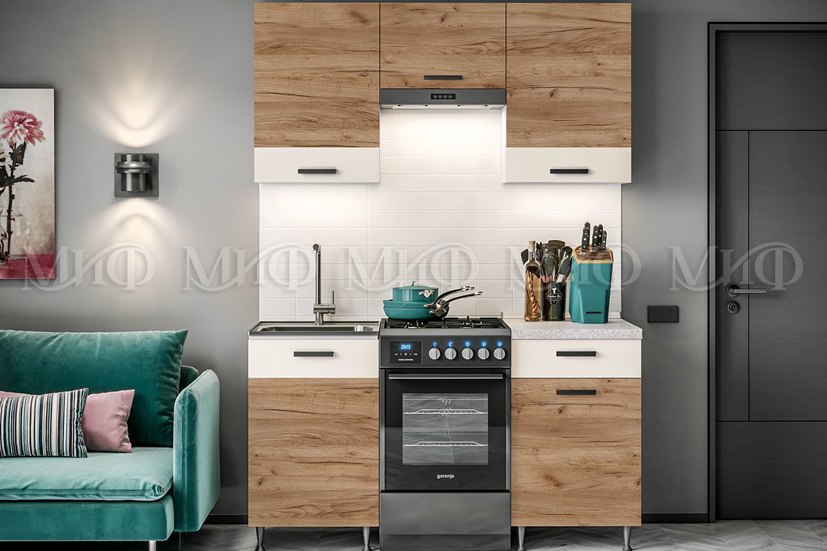 Рио кухня модульная дуб крафт/бежевый (Миф)