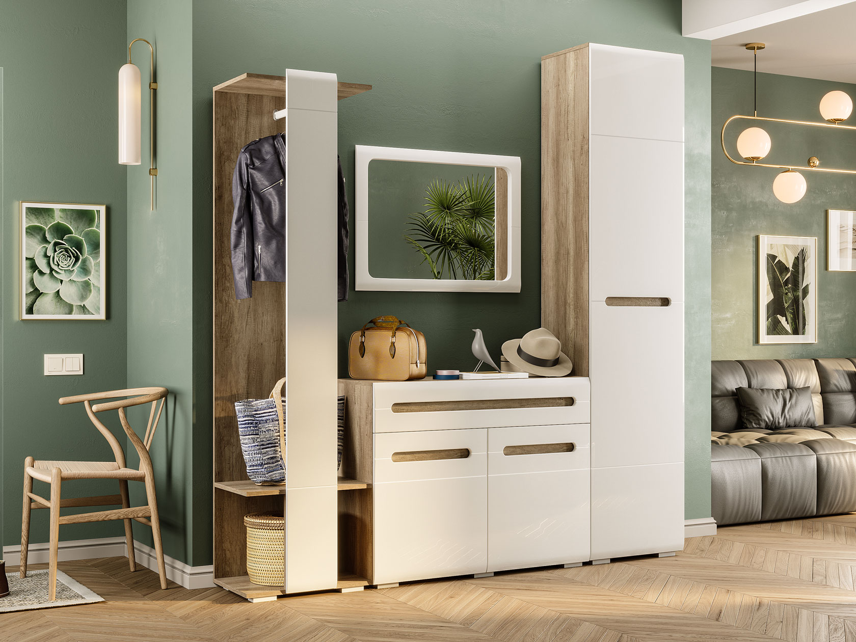 Шкаф Наоми ШК-25, белый глянец