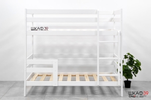 Кровать А-6 Двухъярусная массив берёзы Белый