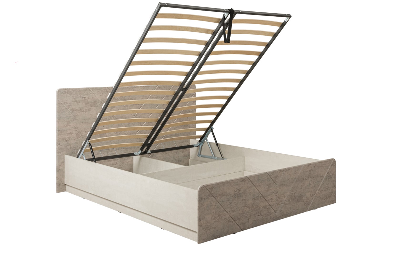 Амели 11.31 Кровать 160 с подъёмным основанием шёлковый камень/бетон чикаго беж