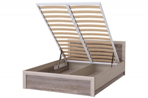 Октава Кровать 1400 с подъемным механизмом Ясень анкор светлый/Клабхаус серый