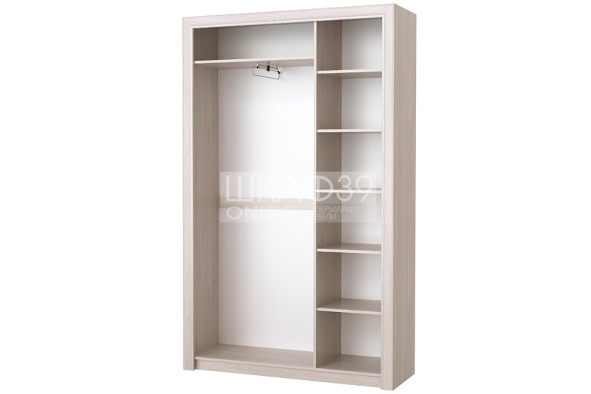 Октава Шкаф 2С1ЗР Ясень анкор светлый/Клабхаус серый