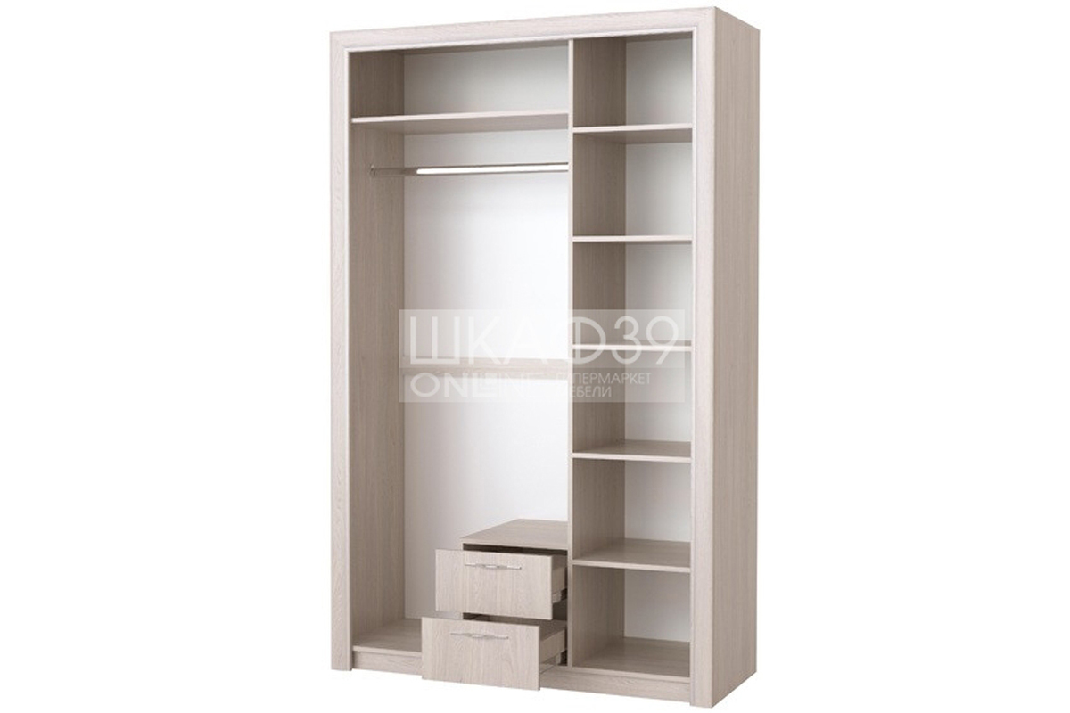 Октава Шкаф 3С2Я Ясень анкор светлый/Клабхаус серый