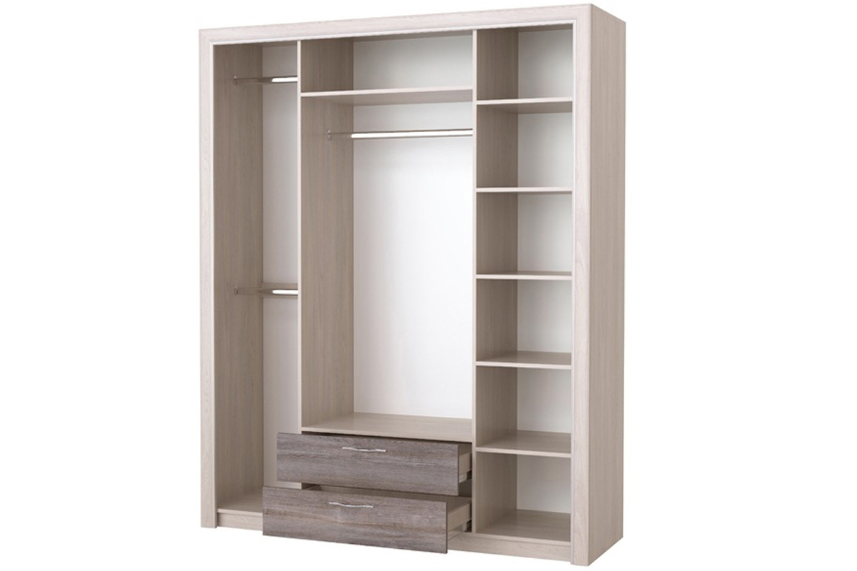 Октава Шкаф 4С2Я Ясень анкор светлый/Клабхаус серый