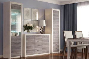 Октава Стенка 2 Ясень анкор светлый/Клабхаус серый