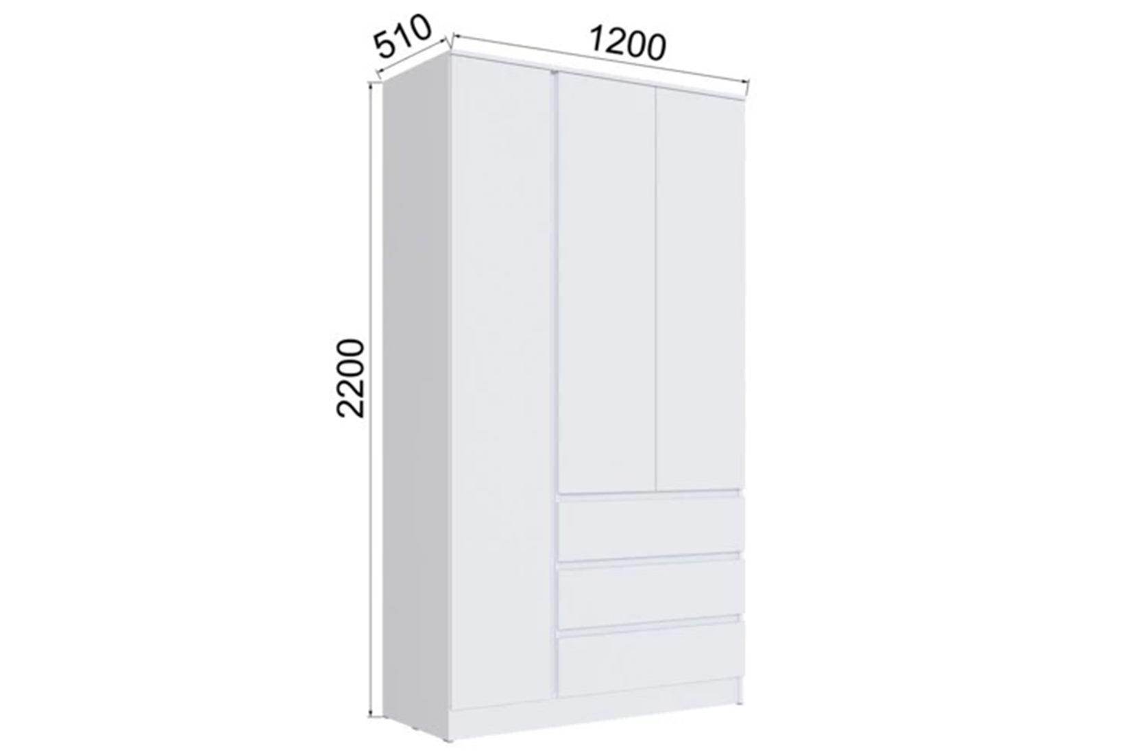 Мэнкс МСШ-24 Шкаф 3-х ств. Белый