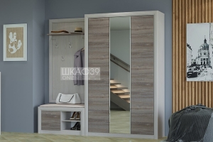 Октава Прихожая 1 Ясень анкор светлый/Клабхаус серый