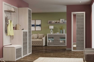 Октава Прихожая 2 Ясень анкор светлый/Клабхаус серый