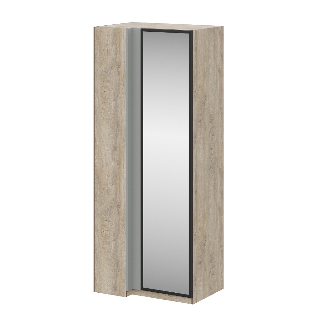 Этна Шкаф угловой с зеркалом Дуб эндгрей необработанный/Софт грей