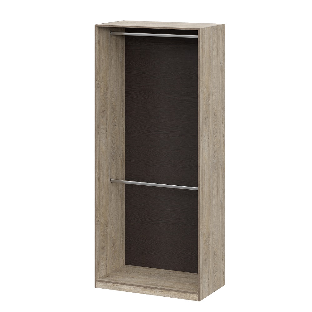 Этна 100 Шкаф со стеклом Дуб эндгрей необработанный/Софт грей