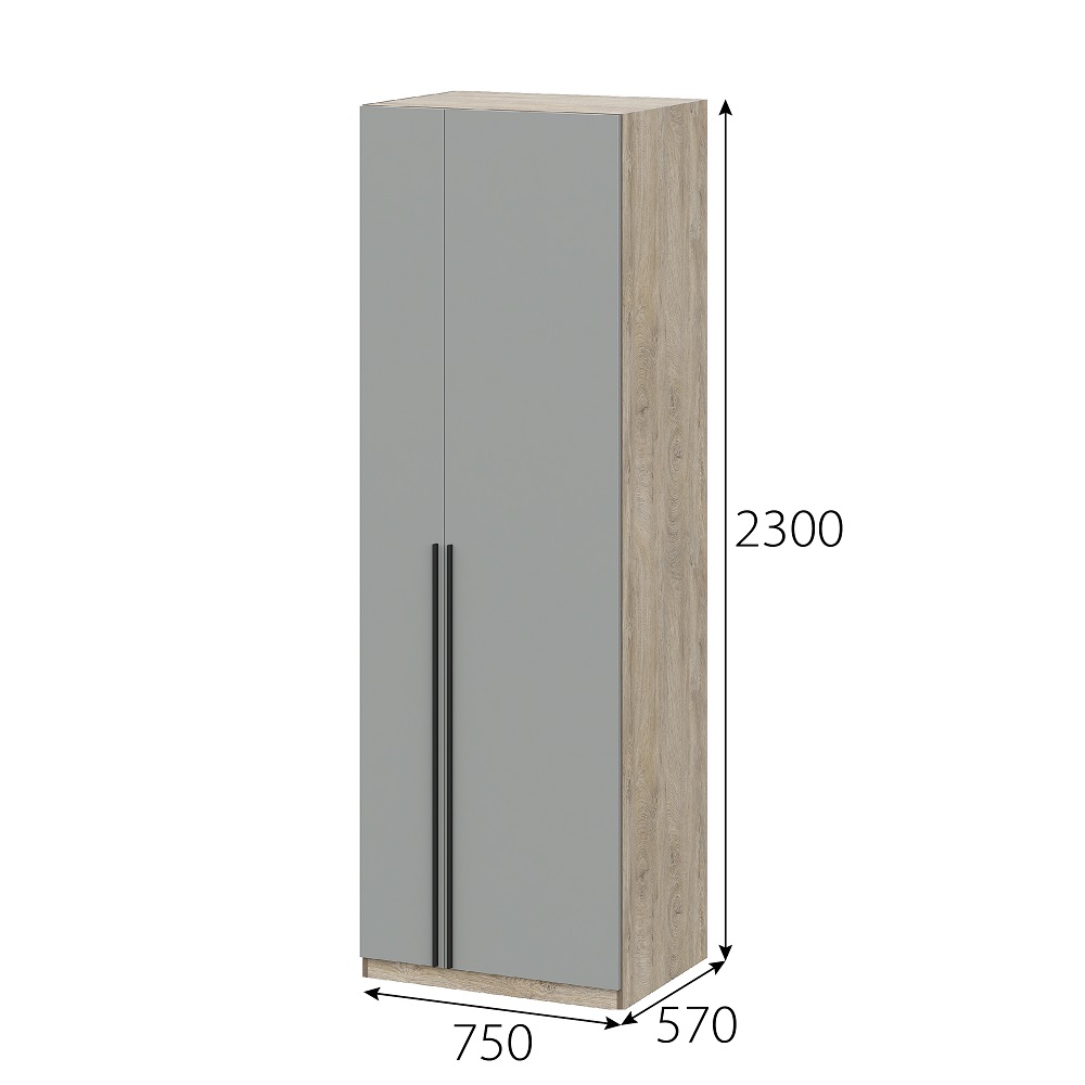 Этна 75 Шкаф Дуб эндгрей необработанный/Софт грей