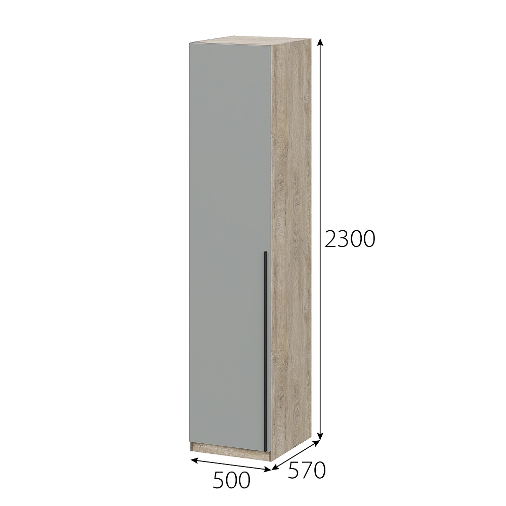 Этна 50 Шкаф Дуб эндгрей необработанный/Софт грей
