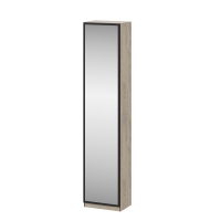 Этна 35 Шкаф-пенал с зеркалом Дуб эндгрей необработанный/Софт грей