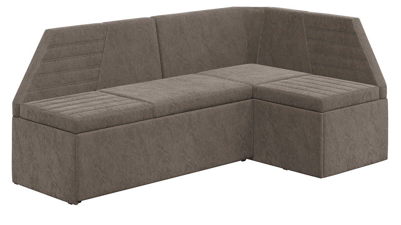 Скамья угловая «Лондон» со спальным местом (Микровелюр Wellmart Latte)