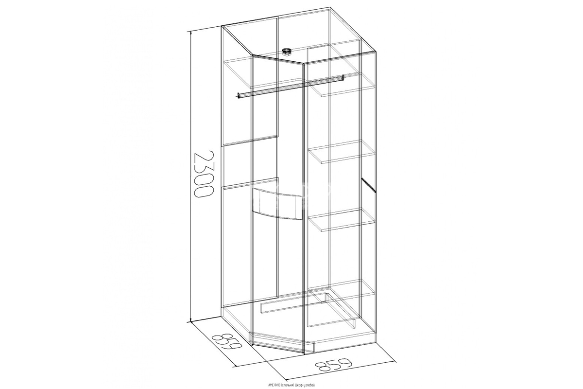 Шкаф угловой Амели 13