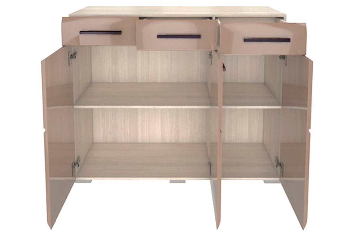 Вегас Комод 3 ящика кофе с молоком /шимо темный