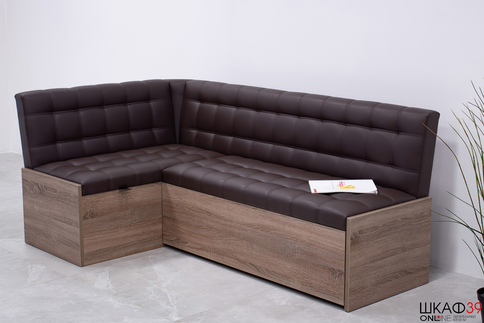 Форест Скамья угловая со спальным местом (Трюфель/коричневый)