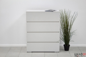 Glance Комод тип 1 (Белый/Стекло белый глянец)