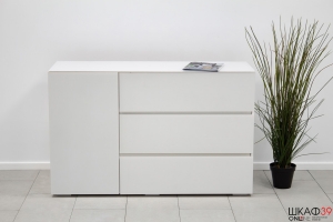 Glance Комод тип 2 (Белый/Стекло белый глянец) распр с выст