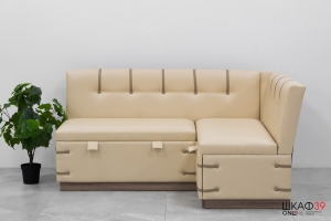 Вегас диван кухонный (Трюфель/Кожзам бежевый)