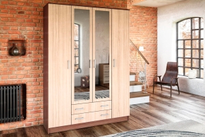 Шкаф 4х дверный КВАДРО Ясень шимо