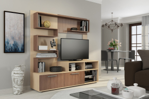 Бергамо Стенка ясень шимо темный/шимо светлый