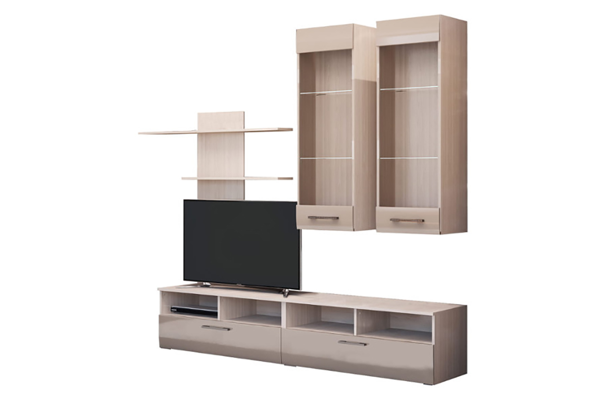 Вегас Стенка 2 Шимо темный/Кофе с молоком глянец