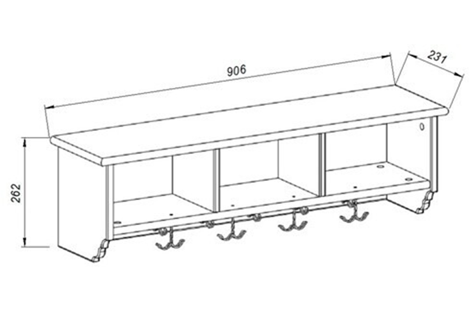 Вествик Полка навесная Белый лак