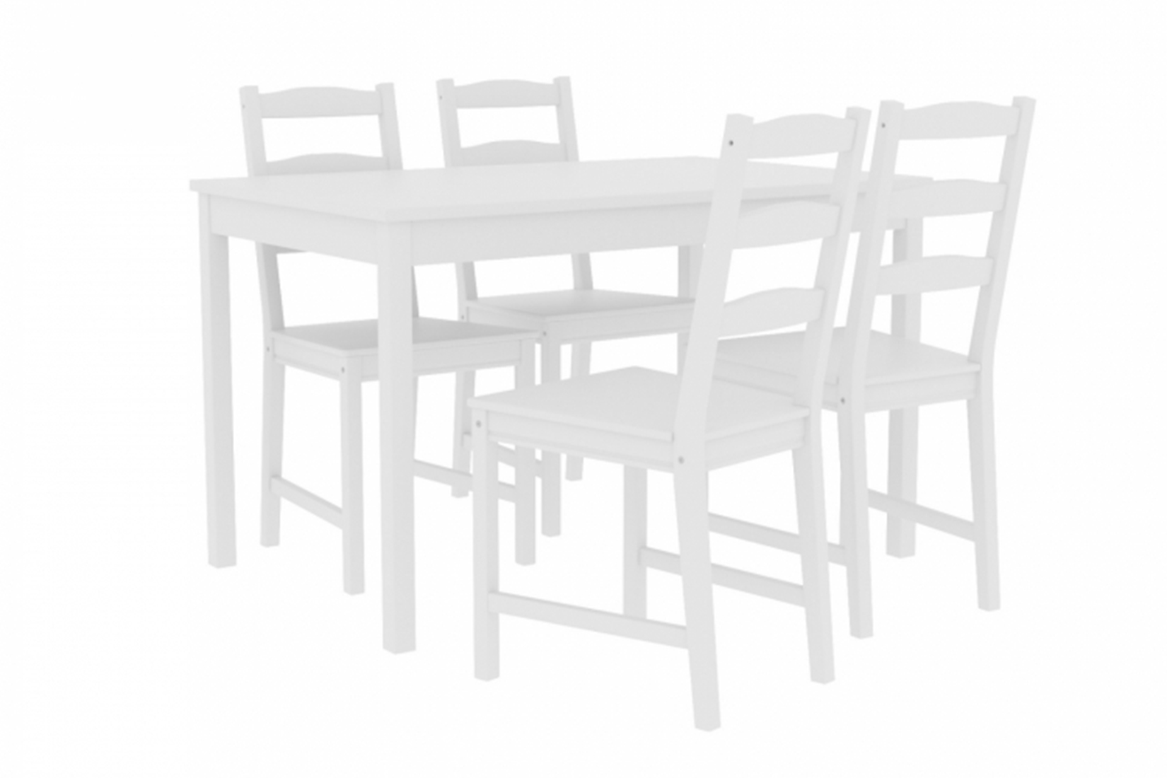 Вествик Комплект изделий (стол + 4 стула) Белый лак
