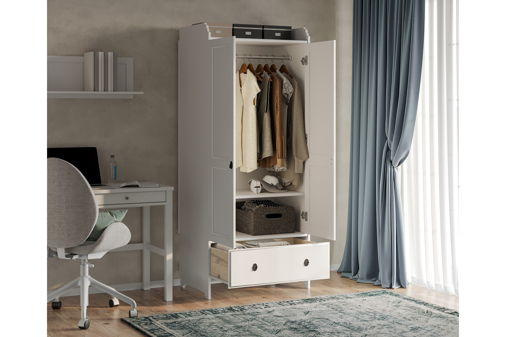 Вествик Шкаф 21 Белый лак