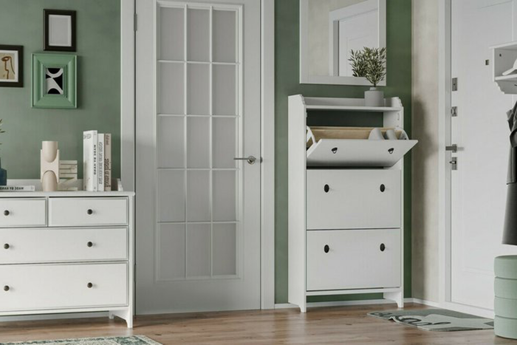 Вествик Тумба для обуви 03 Белый лак