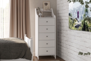 Вествик Комод 5 Белый лак