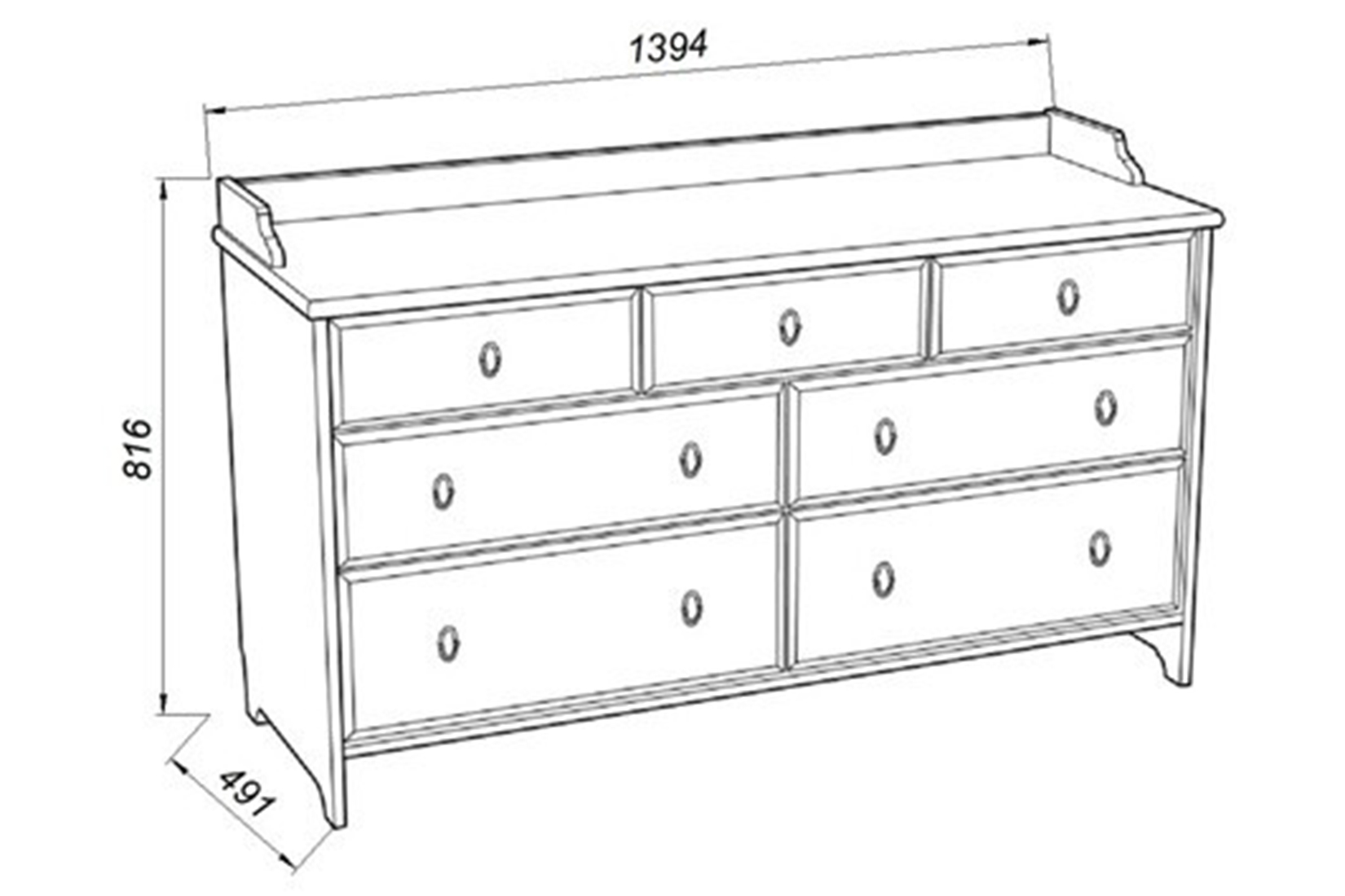 Вествик Комод 7 Белый лак