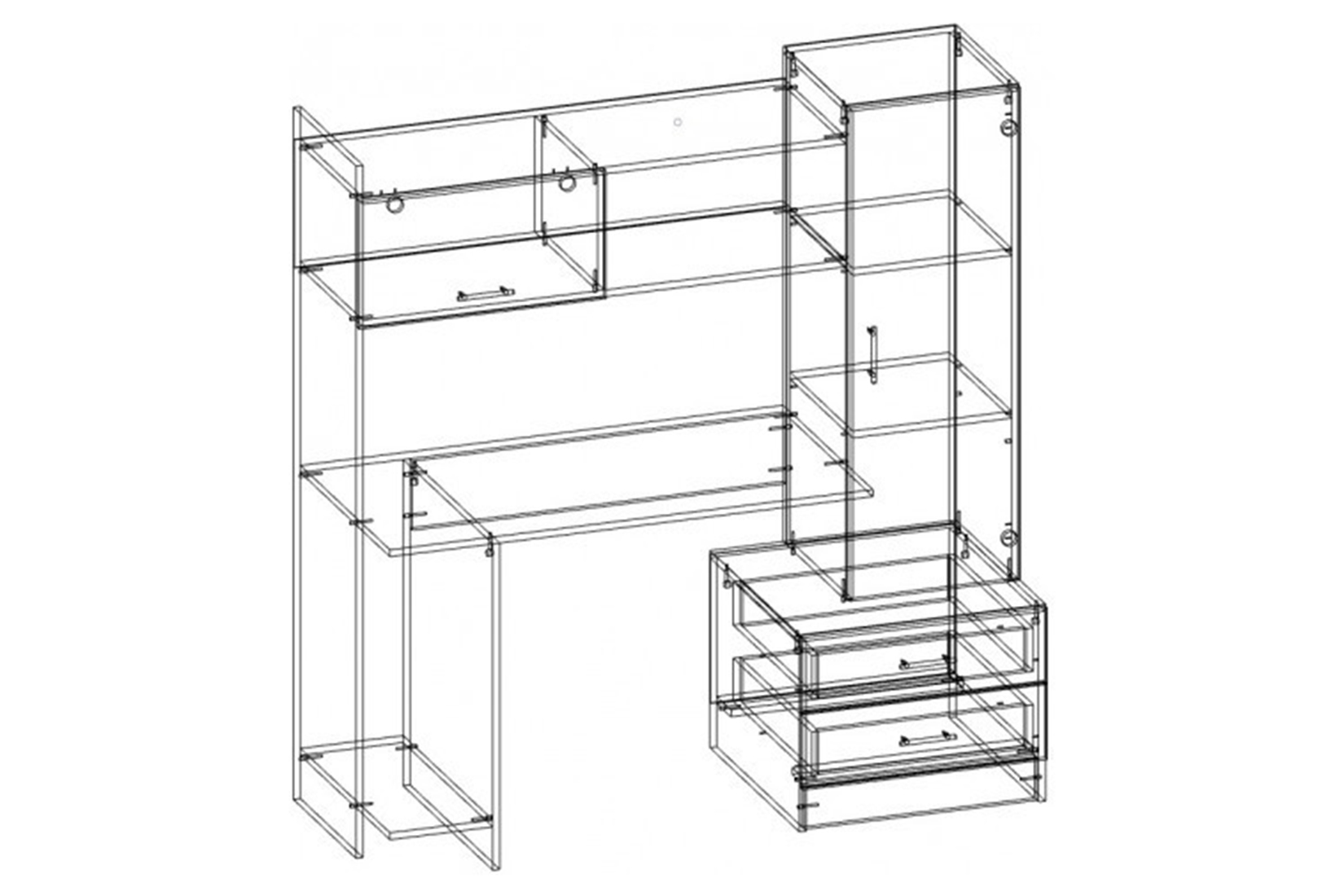 ПКС-7 Стол письменный Венге/Дуб белфорд