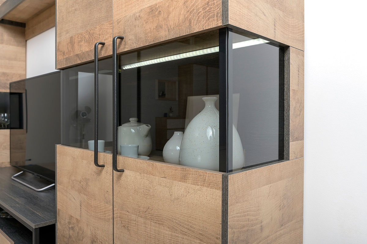 Трувор Витрина 13.306 Дуб гранж песочный/Интра