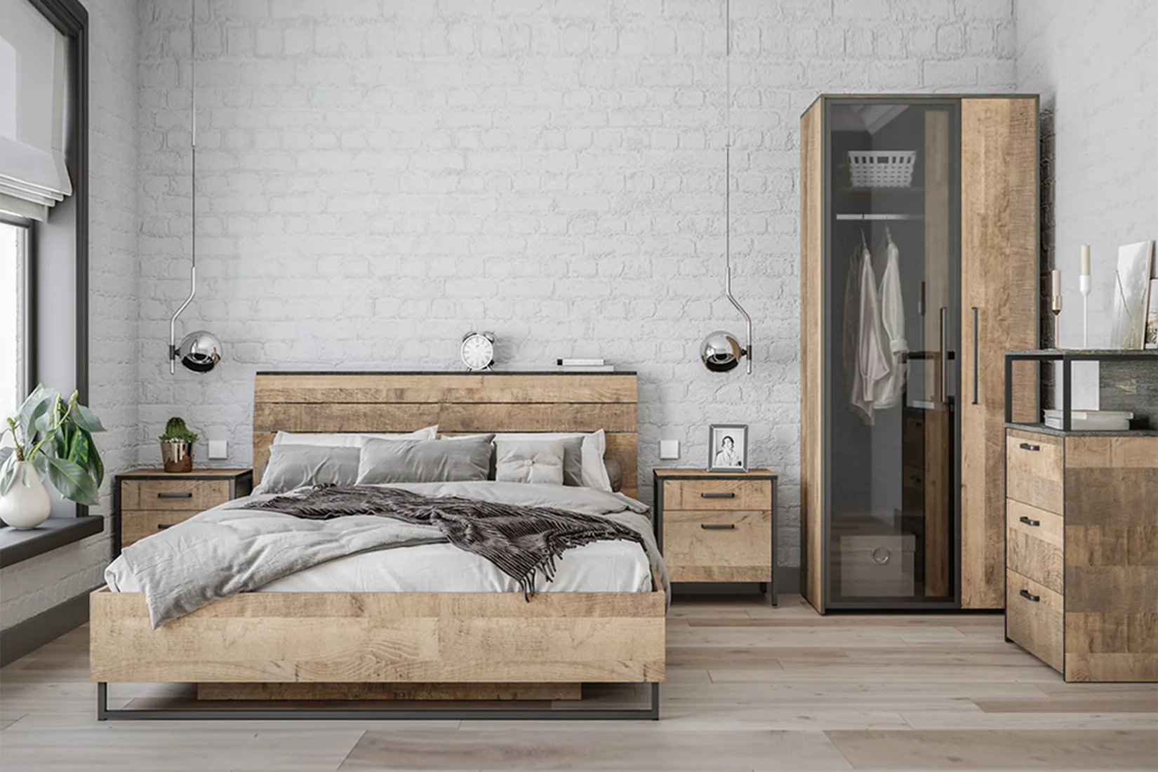 Трувор Шкаф распашной 13.204 Дуб Гранж Песочный К356, Интра