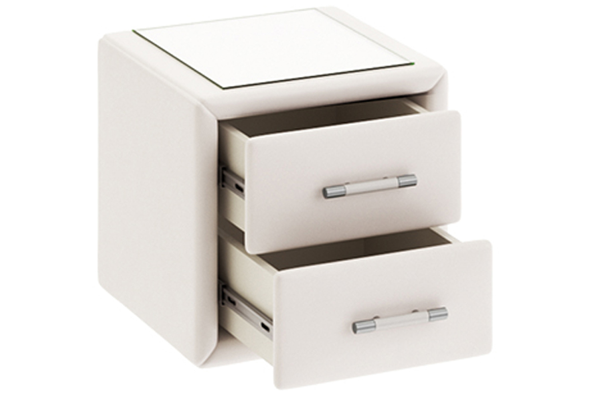 Тумба прикроватная со стеклом «Элис» Светлый