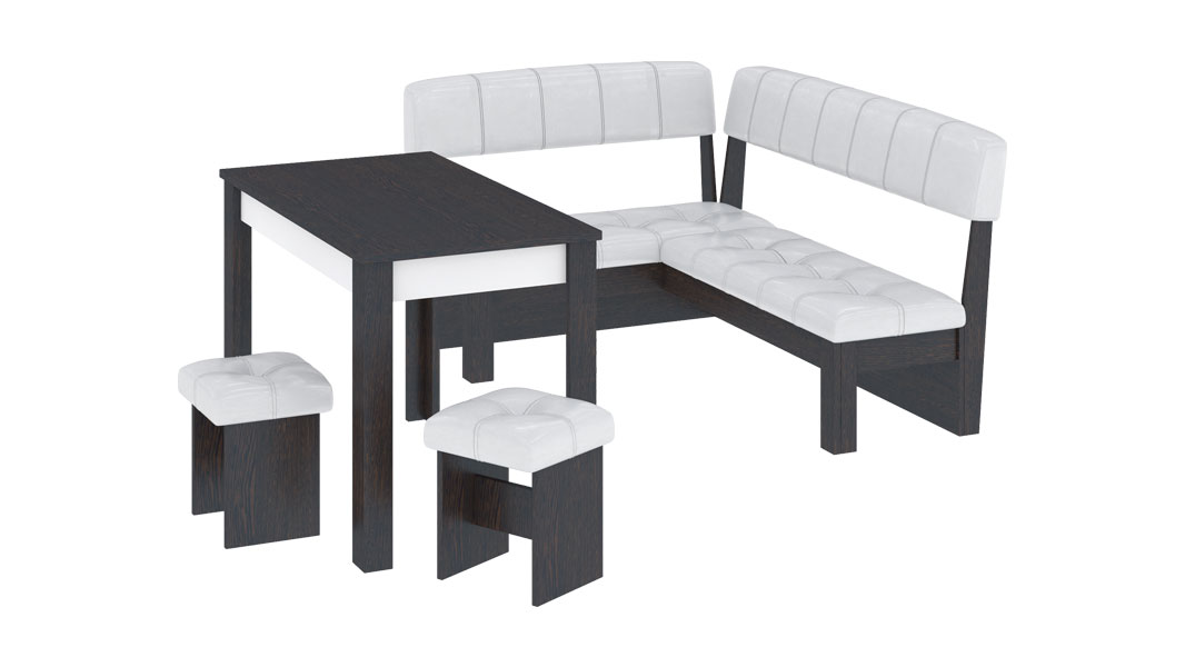 Кухонный уголок «Альфа» Венге Цаво/Белый