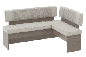 Дублин Уголок кухонный (Дуб Сонома трюфель/Кожзам светлый, ткань светлая)