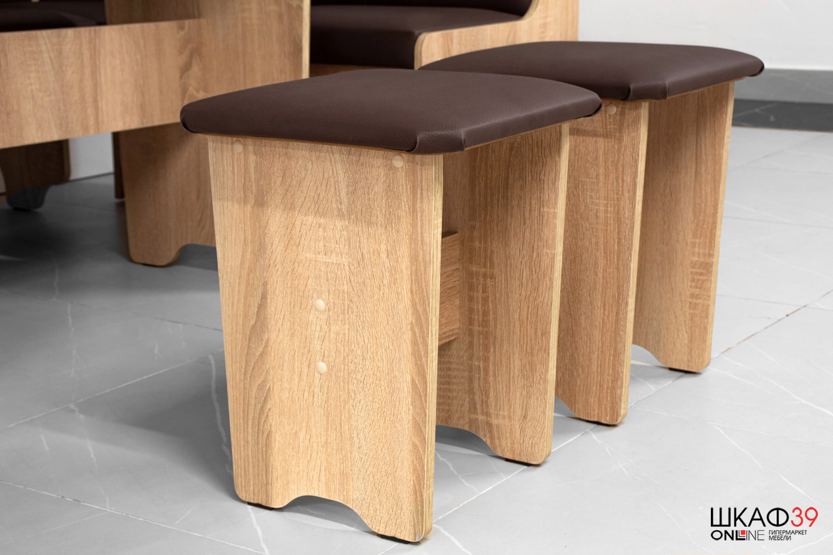 Техас Исп.1 Кухонный уголок (Каркас дуб сонома\Экокожа коричневая)