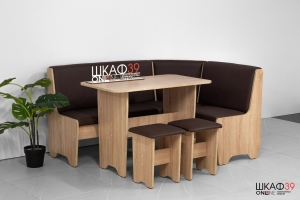 Техас Исп.1 Кухонный уголок (Каркас дуб сонома\Экокожа коричневая)