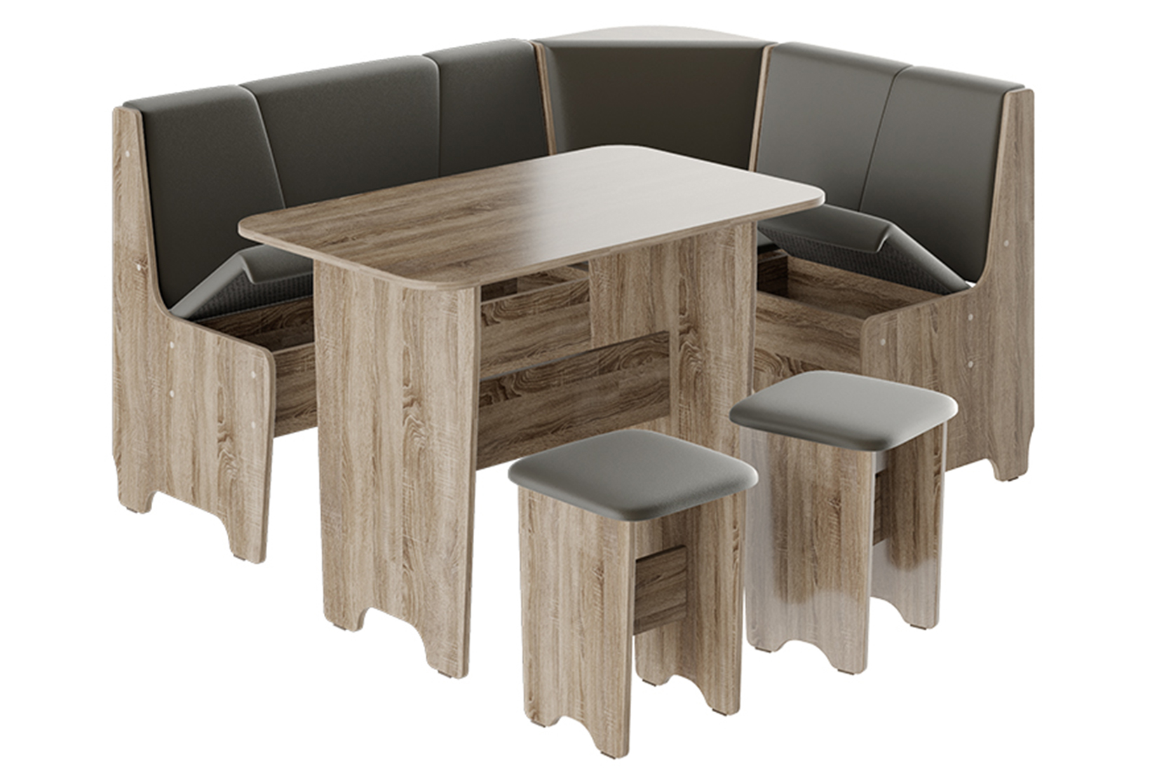 Техас Исп.1 Кухонный уголок Венге/Экокожа коричневая