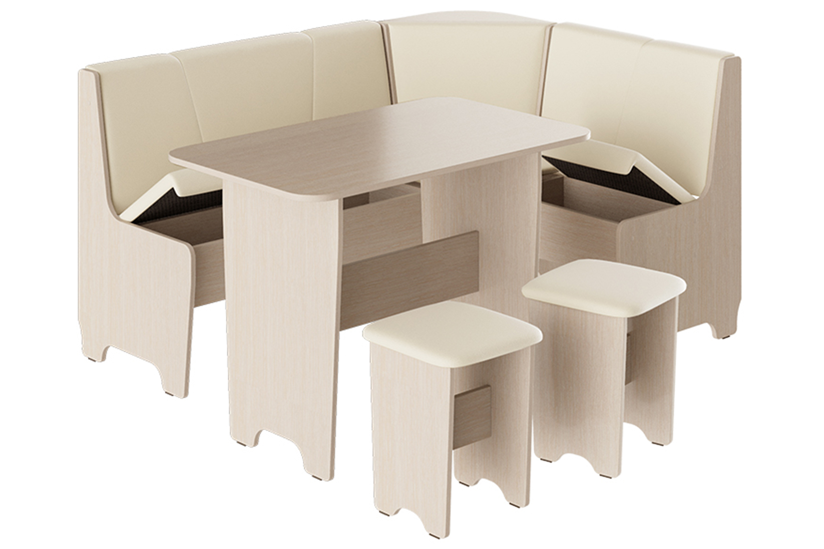 Техас Исп.1 Кухонный уголок (Lуб белфорт\Экокожа бежевая)