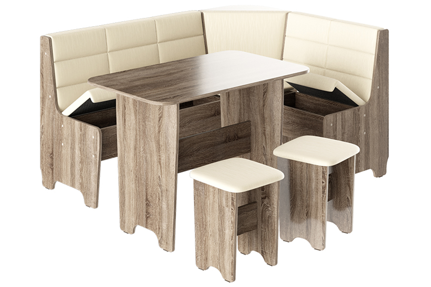 Техас Исп.2 Кухонный уголок Дуб сонома трюфель/Кашемир крем