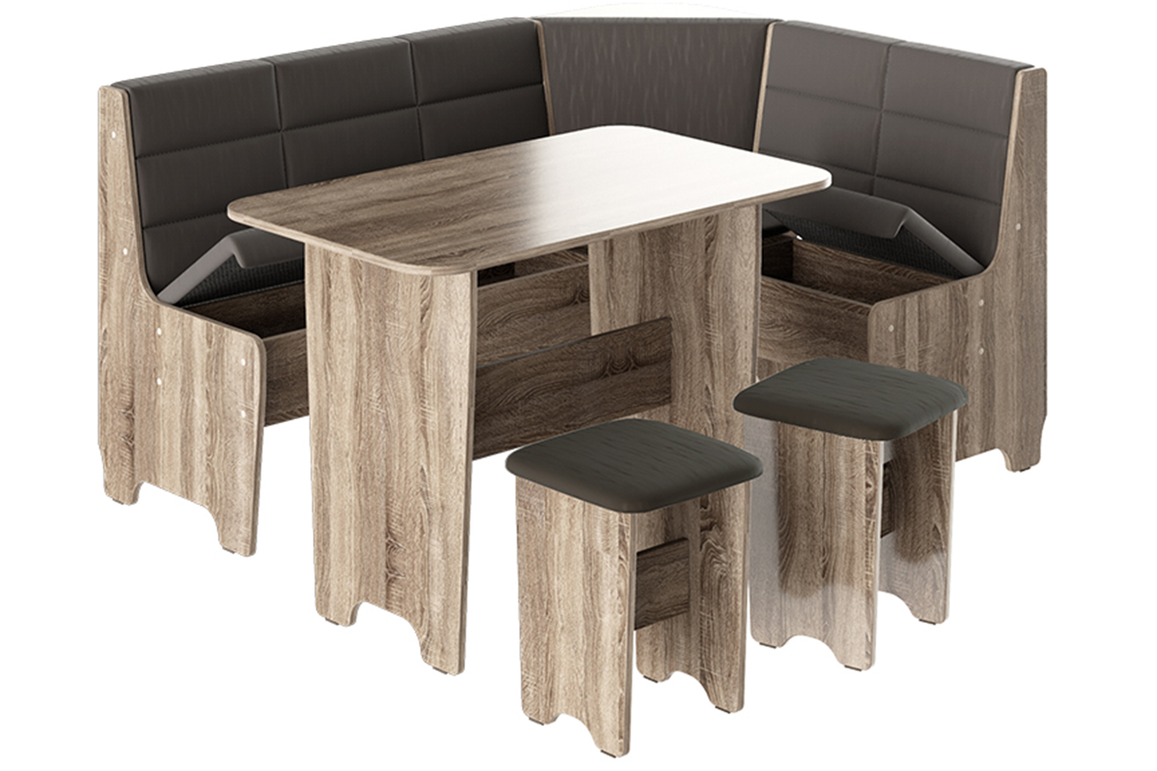 Техас Исп.2 Кухонный уголок Дуб сонома трюфель/Коричневый