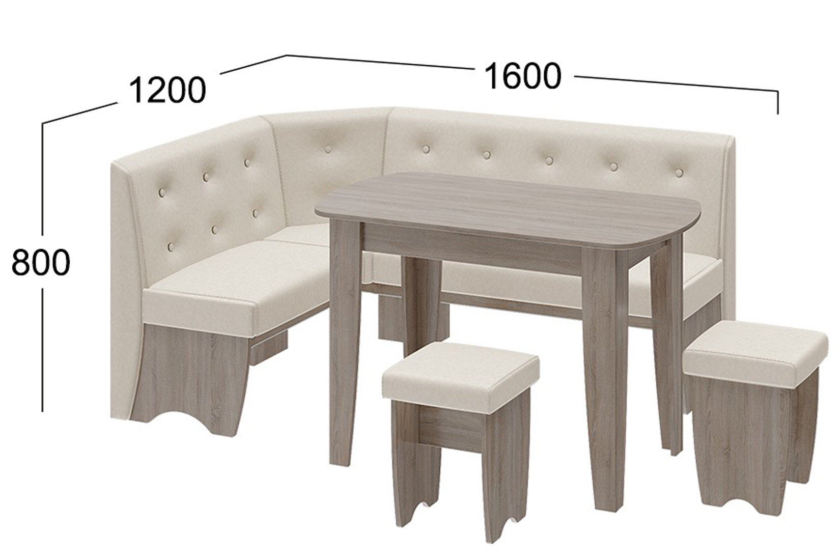 Барселона Кухонный уголок Трюфель/Кожзам бежевый