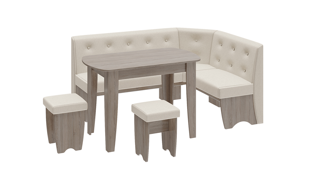 Барселона Кухонный уголок Трюфель/Кожзам бежевый